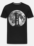 Men's T-Shirt Majestic Full Moon Rising Behind City Bridge Silhouette Night Sky