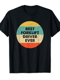 Men's T-Shirt Best Forklift Driver Ever Retro Colored Circle Print T Shirt