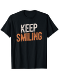 Men's T-Shirt Keep Smiling Hand Drawn Dotted Letter Art Graphic Text Tee