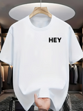 Men's T-Shirt Hey Simple Minimalist White Cotton T Shirt