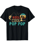 Men's T-Shirt Reel Cool Pop Pop Vintage Sunset With Fisherman Outdoors Fish