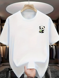 Men's T-Shirt Adorable Sitting Panda With Small Bamboo And Gentle Eyes Panda