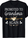 Men's T-Shirt Promoted To Grandma Again With Arrow And Blush Blossom Flower