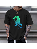 Men's T-Shirt Vibrant Patterned Ice Arena Action Silhouette Hockey Player