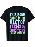 Men's T-Shirt This Body Came With A Lot Of Light Green And Purple Letters Statement
