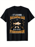Men's T-Shirt Becoming Dad With Fish Rods And Golden Accents Fisherman