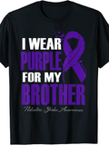 Men's T-Shirt I Wear Purple For My Brother Childhood Awareness Ribbon T Shirt