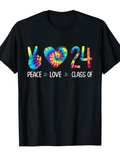 Men's T-Shirt Peace Love Colorful Tie Dye Class Of 24 Tshirt