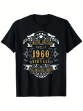 Men's T-Shirt Limited Edition Made In Gold Lettering With Flourishes Vintage 1960 T Shirt