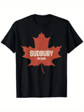 Men's T-Shirt Sudbury Ontario Vintage Red Maple Leaf Graphic T Shirt
