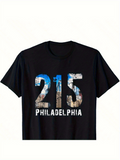 Men's T-Shirt Philadelphia 215 Urban Architecture Cityscape Numbers T Shirt