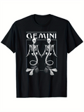 Men's T-Shirt Gemini Skeleton Mermaids Sitting Side By Side Facing Outward