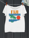 Men's T-Shirt Fiji Palm Trees With Vibrant Sunset Over Calm Ocean
