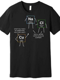 Men's T-Shirt Funny Periodic Table Elements With Playful Dialogue Featuring Lively Chemistry Theme
