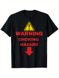 Men's T-Shirt Warning Hazard Sign With Red Arrow Pointing Down T Shirt