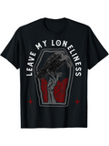 Men's T-Shirt Leave My Loneliness Tombstone Coffin With Dark Clouds And Red Shadows