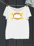 Men's T-Shirt Comic Style Burst With Yellow Flash Among Cloud