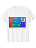 Men's T-Shirt Vivid Night Sky With Crescent Moon Above Snowy Mountain