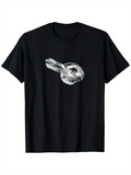 Men's T-Shirt Vintage Engraved Retro Detailed Style Banjo Musical Instrument