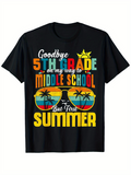 Men's T-Shirt Goodbye Fifth Grade On My Way To Middle School But First Summer Palm Trees Sunset Graphic Sunglasses