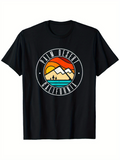 Men's T-Shirt Palm Desert California Vibrant Sunset Mountains Over Waves And Palm Trees