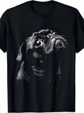 Men's T-Shirt Dark Shadows With Expressive Eyes On A Realistic Pug Dog