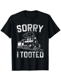 Men's T-Shirt Sorry I Tooted Smoking Steam Emerging From Old Fashioned Train