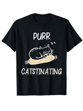 Men's T-Shirt Purr Catstinating Sleepy Cat Resting On Soft Pillow