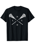 Men's T-Shirt Minimalist Cross Lacrosse Sticks With Bold Letters Under White Light