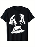Men's T-Shirt Yoga Poses Silhouetted With Leafy Artistic Shapes Woman
