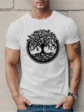 Men's T-Shirt Ancient Celtic Spirit With Bold Black Roots And Spreading Leafy Tree