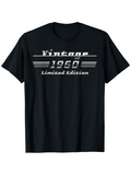 Men's T-Shirt Vintage 1950 Limited Edition With Horizontal Stripes Bold Typography Highlight
