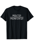 Men's T-Shirt Production Versus Procrastination Minimalist White Text Black Shirt