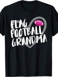 Men's T-Shirt Flag Football Grandma Heart Shaped Design With Pink Detailed Football