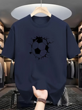 Men's T-Shirt Cracked Wall With Classic Pattern Soccer Ball