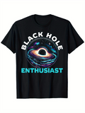 Men's T-Shirt Black Hole Enthusiast Vibrant Cosmic Swirls With Radiant Colors And Deep Space Black Hole