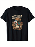 Men's T-Shirt Huffin Puffin Newfoundland Seaside Barrels And Backpacked Bird Puffin