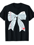 Men's T-Shirt Notebook Scribbles And Pink Heart On Bow Tie