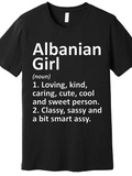 Men's T-Shirt Albanian Girl Definition Statement Text Tee