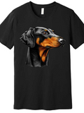 Men's T-Shirt Elegant Shiny Black Brown Portrait Of Loyal Doberman Dog