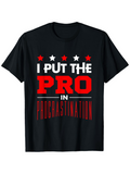 Men's T-Shirt I Put The Pro In Procrastination Bold Red Lettering Statement T Shirt