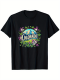 Men's T-Shirt Colorado Blooming Wildflowers Under Majestic Mountain Sky Landscape Scene