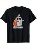 Men's T-Shirt Just Cellin Cool Sunglasses Cat Playing Cello On Black Shirt