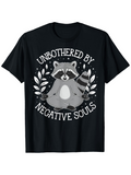 Men's T-Shirt Unbothered By Negative Souls Peaceful Leaves And Meditative Zen Raccoon