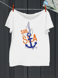 Men's T-Shirt Sail The Sea With Rope And Blue Anchor