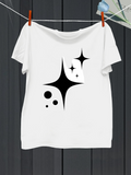 Men's T-Shirt Minimalist Star Shapes With Abstract Black Sparkles Pattern