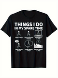Men's T-Shirt Things I Do In My Spare Time Simple Line Art Icons With White Bold Lettering Shirt