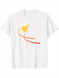 Men's T-Shirt Colorful Trails With Curved Lines And Abstract Airplane