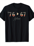 Men's T-Shirt Seventysix Greater Than Sixtyseven Jefferson With American Flag Pattern Number