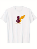 Men's T-Shirt Abstract Shapes With Yellow Cloud And Maroon Silhouette Figure